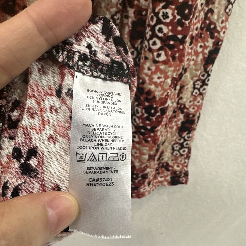 Loft Floral Crinkle Texture Sleeveless Maxi Tank Dress Womens Sz XL - Picture 8 of 9